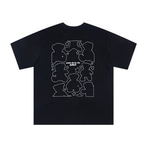 Acme De La Vie Black Short-Sleeved T-Shirt With Bear Lines Print